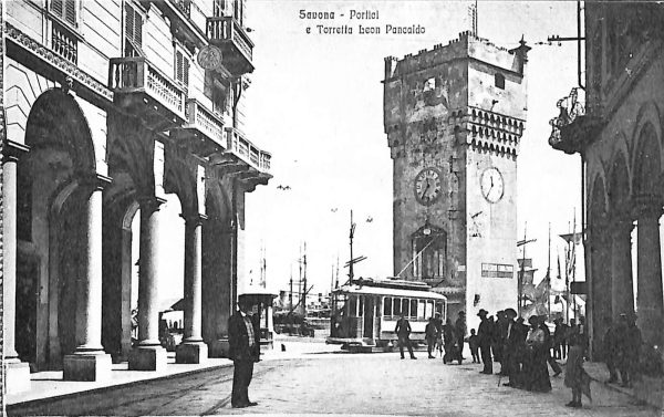 ab7115 -  CARTOLINA  D'EPOCA - Savona Città - Torretta Leon Pancaldo