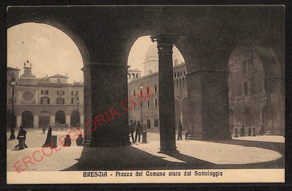 ae4092 - CARTOLINA  D'EPOCA - Brescia Città - Piazza del Comune  1914
