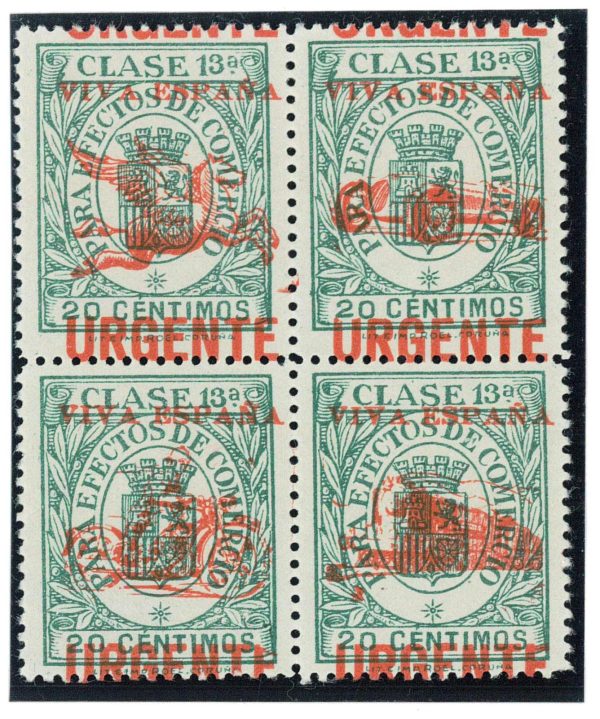 P3090 B - SPAIN PATRIOTIC ISSUES, BURGOS, EDIFIL 87/90, WITH RED OVERPRINT. MNH