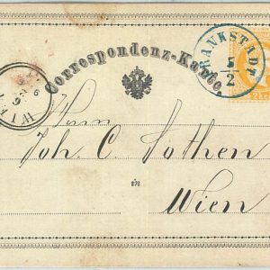 69813 - AUSTRIA Czechoslovakia  POSTAL HISTORY - Stationery Card FRANKSTADT 1871
