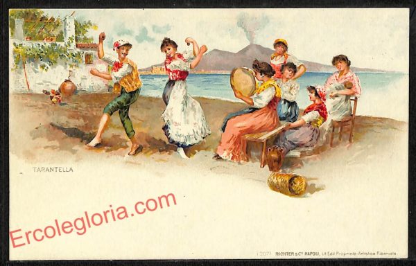 ag9870 - CARTOLINE D'EPOCA - Napoli Citta - Tarantella