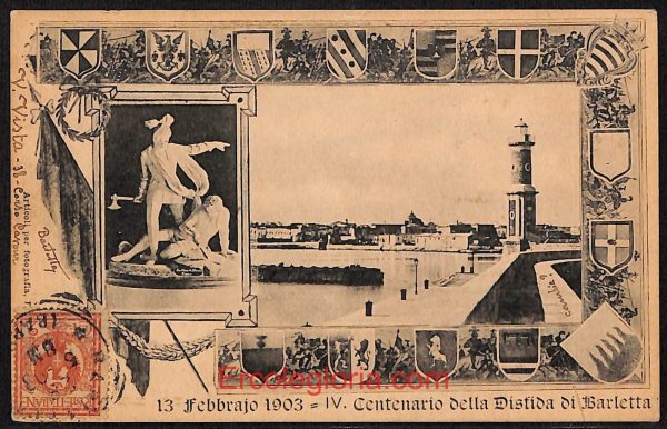 ae0920 - CARTOLINA  D'EPOCA - BAT Provincia - Barletta  1903
