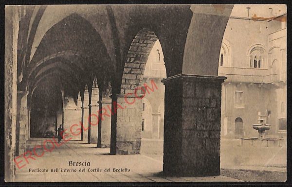 ae4093 - CARTOLINA  D'EPOCA - Brescia Città - Cortile del Broletto 1916