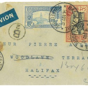 P3801 - GUADELOUPE, COMMERCIAL COVER TO HALIFAX (CANADA) 1942