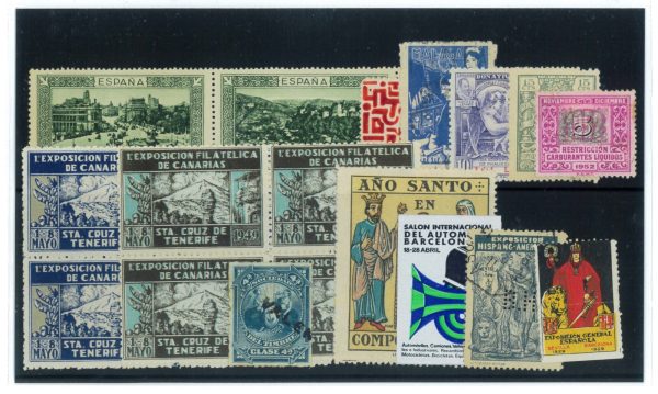 P4380 - SPAIN, SMALL LOT, POSTER STAMPS, CINDERELLAS, MINT AND USED.
