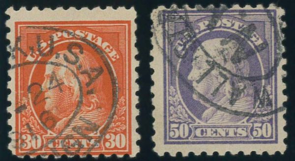 P4384 C - USA , 1914/5 , DEFINITIVE 30 AND 50 CENT FINE USED