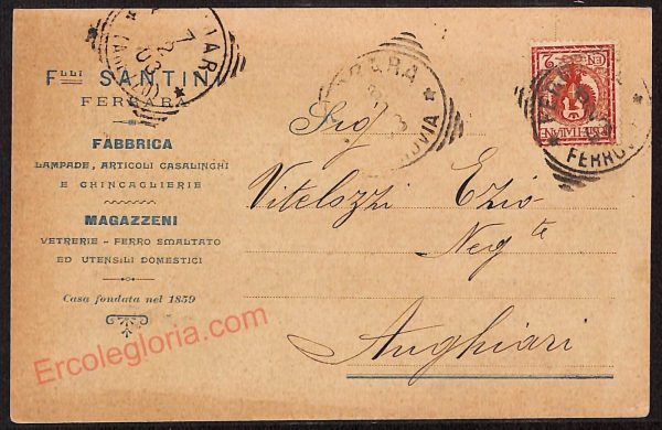 ae6048 - CARTOLINA D'EPOCA - Ferrara Città -  Santini  1903