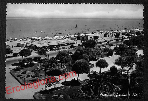 ah7232 - CARTOLINA  D'EPOCA - Pescara Città - Giardini e Lido