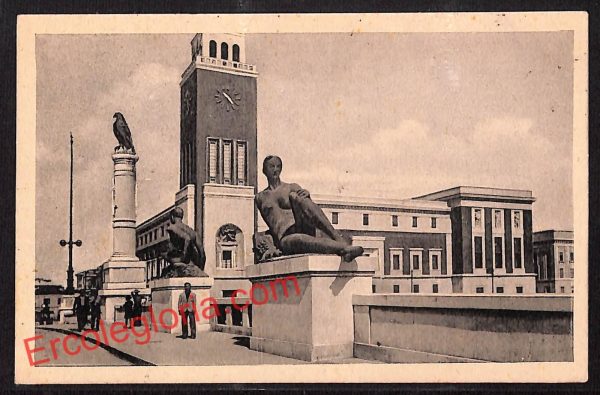 ah7246 - CARTOLINA  D'EPOCA - Pescara Città - Ponte Littorio e Palazzo di Città