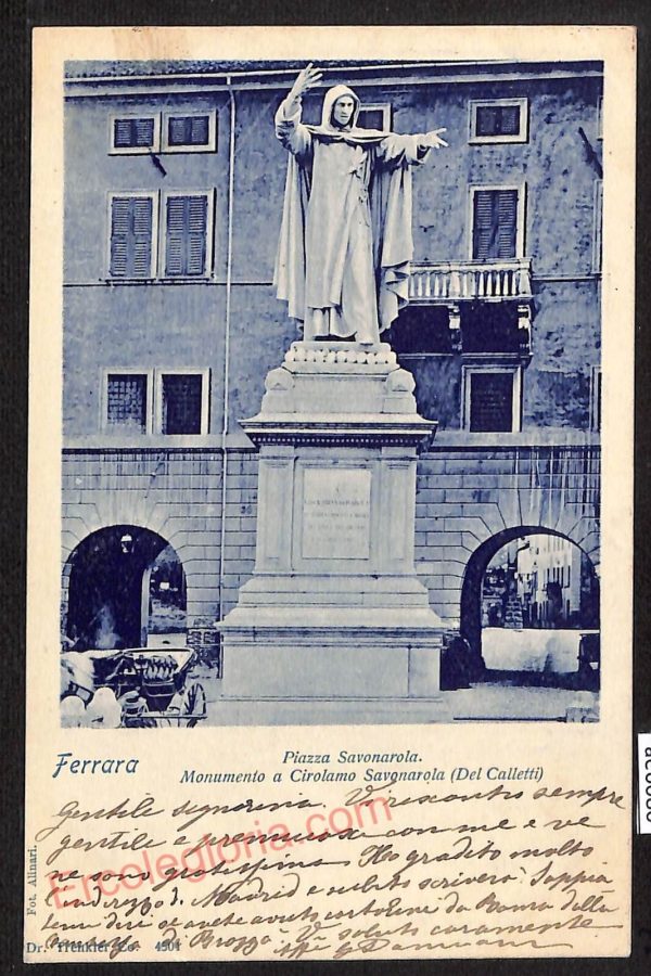 ae6080 - CARTOLINA D'EPOCA - Ferrara Città - Monumento a Cirolamo Savonarola