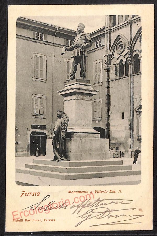ae6085 - CARTOLINA D'EPOCA - Ferrara Città - Monumento Vittorio Emanuele II
