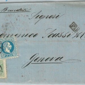66021 - AUSTRIAN LEVANT -  POSTAL HISTORY -  COVER postmark LLOYD  SMIRNA 1873