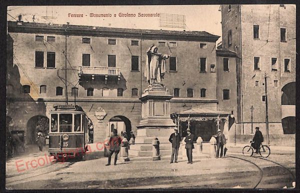 ae6096 - CARTOLINA D'EPOCA - Ferrara Città - Monumento a Girolamo Savonarola