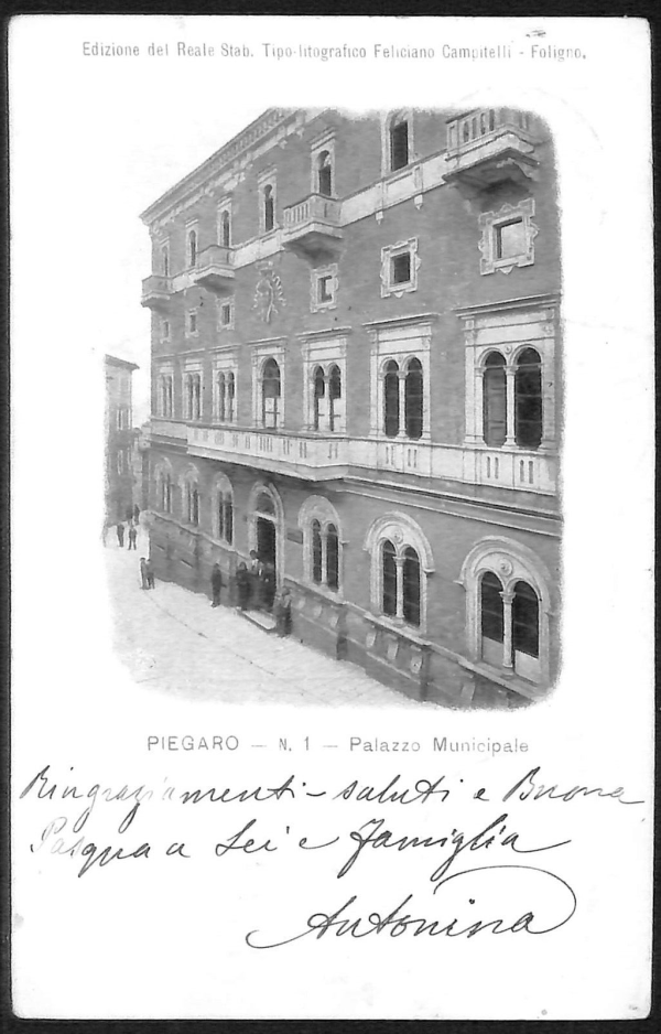 ac3265 - CARTOLINA  D'EPOCA - Perugia Provincia - PIEGARO  1903