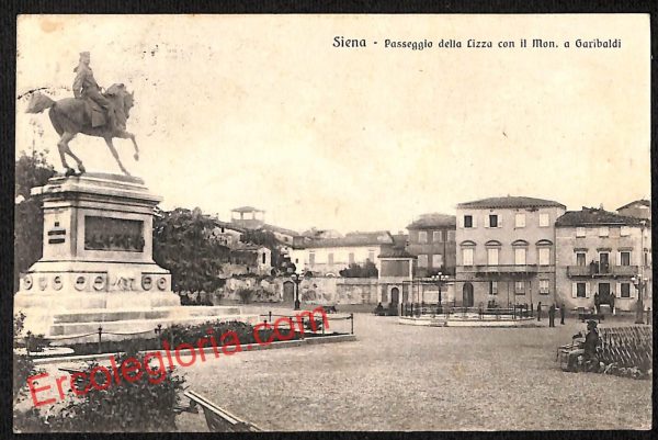 ai5280 - CARTOLINA D'EPOCA - Siena Città - Monumento a Garibaldi