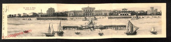 ai0833 - TRIPLA CARTOLINA D'EPOCA - Rimini Città - Panorama