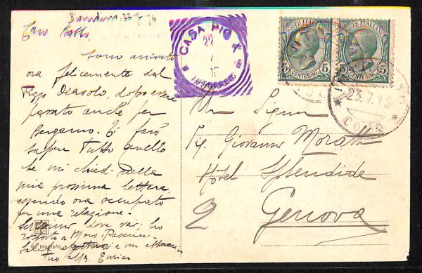 ab6589 -  CARTOLINA  D'EPOCA - Lecco Provincia - INTROBIO 1916 - immagine 2