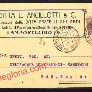 ah8257 - STORIA POSTALE - Pistoia Provincia - Lamporecchio