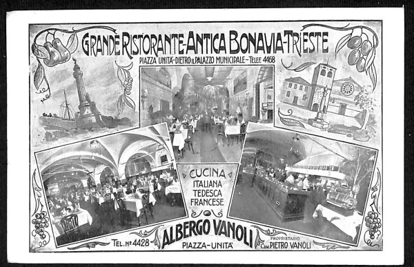 ad0483 - CARTOLINA  D'EPOCA - Trieste Città - Grande Ristorante Antica Bonavia