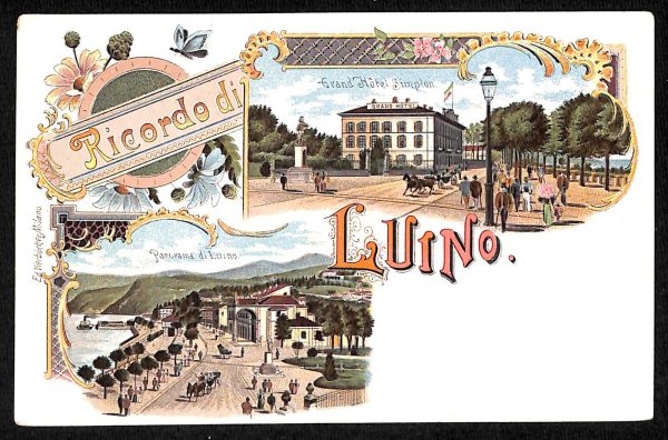 ad0487 - CARTOLINA  D'EPOCA - Varese Provincia - Luino - Grande Hotel Simplon