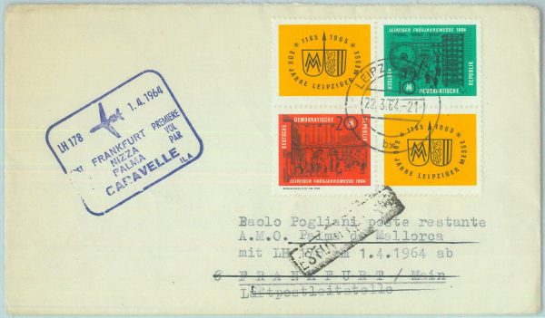 83174 - GERMANY DDR - Postal History - FIRST FLIGHT:  Frankfurt - PALMA 1964
