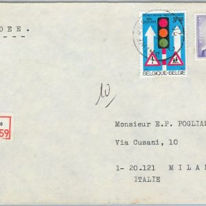 61119 -  BELGIUM - POSTAL HISTORY: COVER to ITALY 1972 - ROAD SAFETY