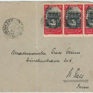 40067 - FRENCH SouD@N  - POSTAL HISTORY - COVER to SWITZERLAND 1932