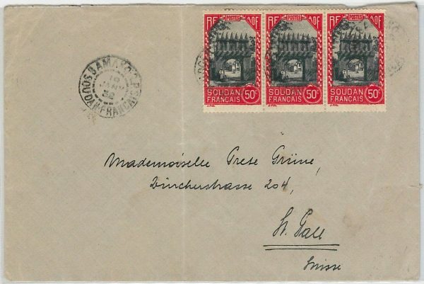40067 - FRENCH SouD@N  - POSTAL HISTORY - COVER to SWITZERLAND 1932