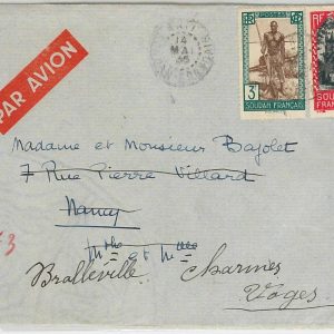 40077  - FRENCH SouD@N  - POSTAL HISTORY - Airmail COVER to FRANCE 1936