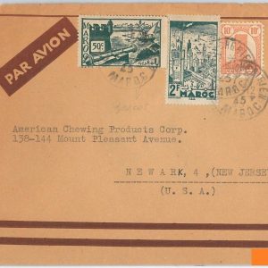 44992  - MAROC Morocco -  POSTAL HISTORY - Airmail  COVER to USA 1945