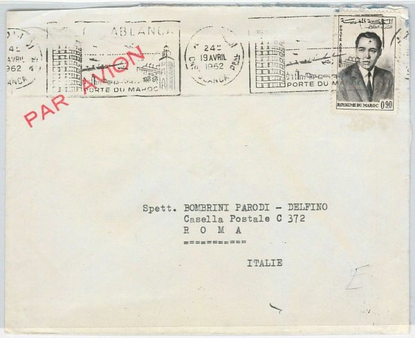 45064 -  MAROC Morocco POSTAL HISTORY -  AIRMAIL   COVER to ITALY 1962
