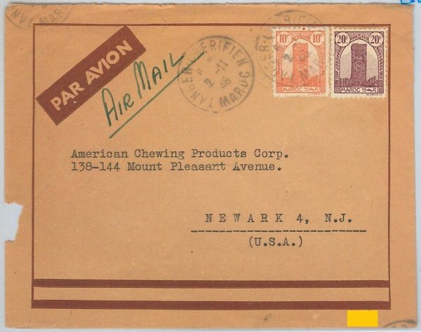 44994  -  MAROC Morocco -  POSTAL HISTORY -  Airmail COVER to USA 1948