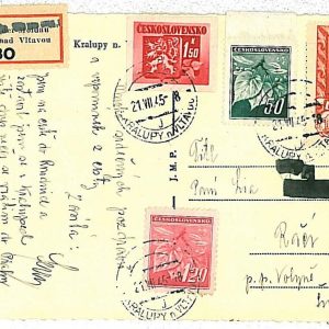 11957 - CZECHOSLOVAKIA - POSTAL HISTORY - Registered POSTCARD: 1945