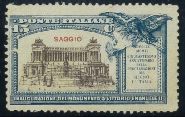 P3784 A - ITALIA , FRANCOBOLLO NON EMESSO, 1911 GOMMA INTEGRA