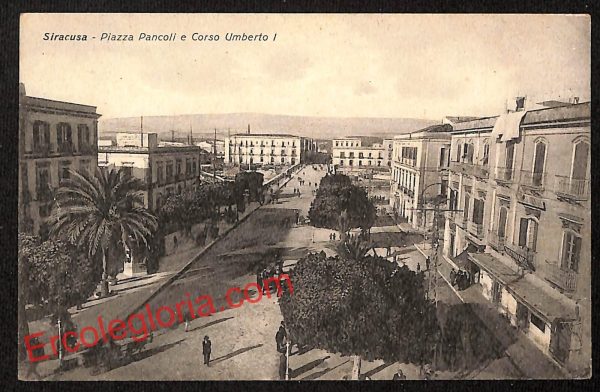 ai6584 - CARTOLINA D' EPOCA - Siragusa Città - Piazza Pancoli