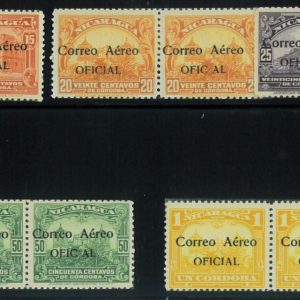 P2712 A - NICARAGUA, OFFICIAL AIR MAIL STAMPS, YVERT 3/8 (6 MISSING),
