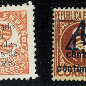 P2712 D - SPANISH CIVIL WAR PERIOD , 2 STAMPS, WITH OVERPRINT VARIETIES MNH