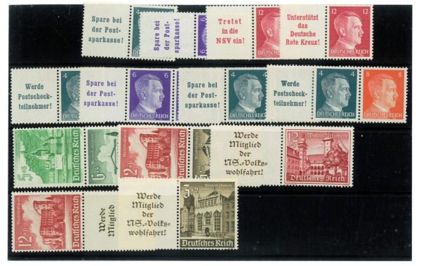 P2713 - GERMANY, EMPIRE, LOT OF 3 STOCK CARDS, WITH ZUSAMMENDR MNH,MLH AND USED