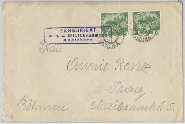 46218 AUSTRIA Österreich - POSTAL HISTORY: CENSORED COVER to Czechoslovakia