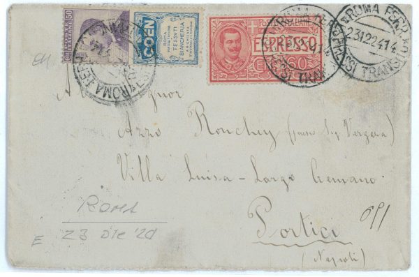 P 1140 - ITALIA REGNO, 1924 , PUBBLICITARIO NR. 10, COEN + ESPRESSO 60cts