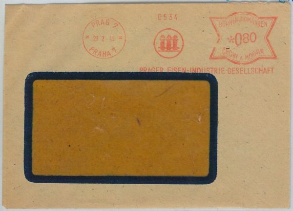 61508 - BOHEMIA MORAVIA - POSTAL HISTORY: MECHANICAL POSTMARK on COVER 1945