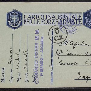 ai6637 - STORIA POSTALE - Siragusa Città - Le Forze Armate