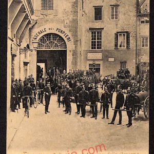 ae7421 - CARTOLINA D'EPOCA - Firenze Città - Caserma dei Pompieri  1902