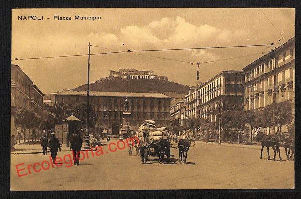 ah3388 - CARTOLINE D'EPOCA - Napoli Citta - Piazza Municipio