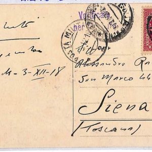 P0872 - AUSTRIA Italia - Storia Postale - Annullo POSTA MILITARE nr 2 1918