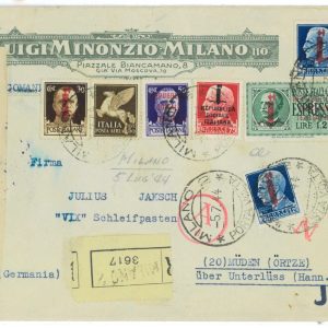 P2451 - ITALIA RSI ,  5.7.1944, LETTERA RACCOMANDATA PER LA GERMANIA, MISTA