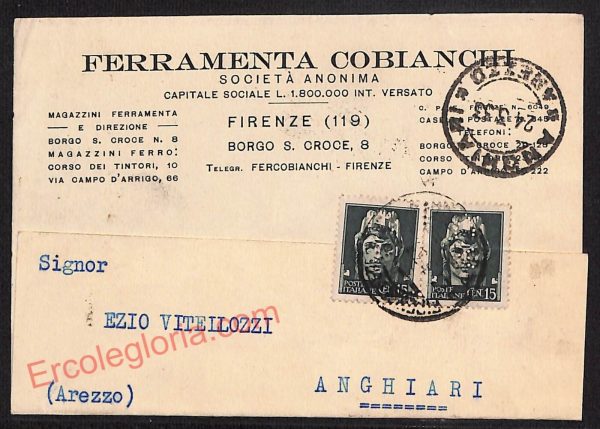 ae6867 - CARTOLINA D'EPOCA - Firenze Città - Ferramenta Cobianchi