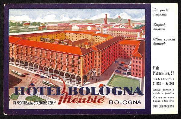 ae2545 - CARTOLINA  D'EPOCA - Bologna Città - Hotel Bologna