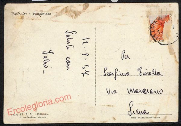 ag2194 - CARTOLINA D'EPOCA - Grosseto Provincia - Follonica 1957 - immagine 2