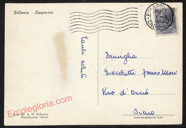ag2198 - CARTOLINA D'EPOCA - Grosseto Provincia - Follonica   1950 - immagine 2